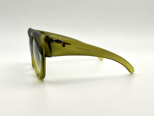 Christian Dior Oversized Round Sunglasses Green Optyl 1970s Made in Germany