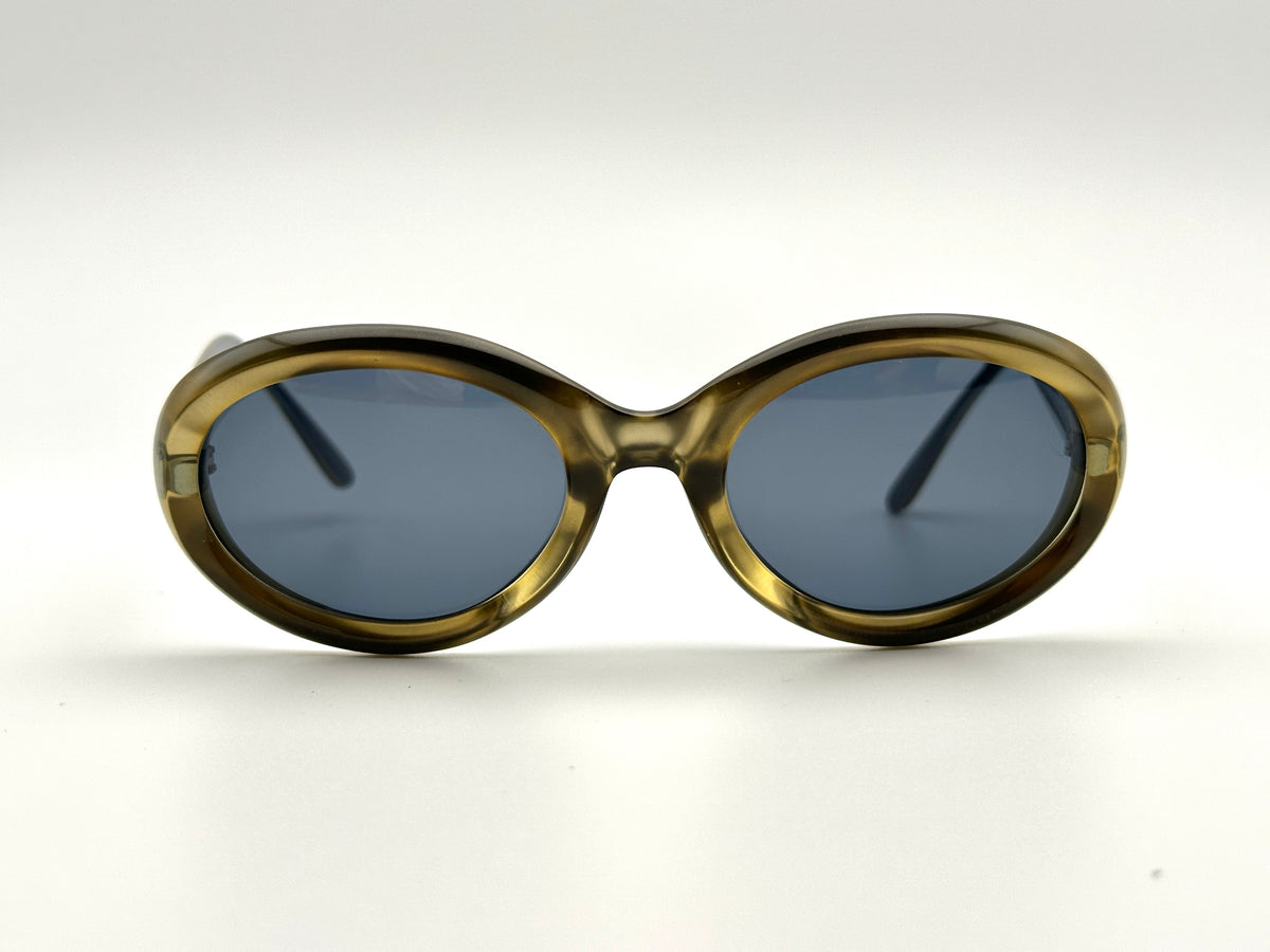 Christian Dior 2919A Vintage Oval Sunglasses Olive Navy 90s Made in Austria