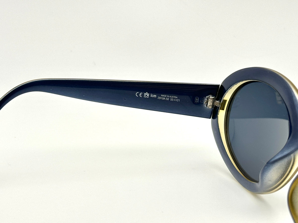 Christian Dior 2919A Vintage Oval Sunglasses Olive Navy 90s Made in Austria
