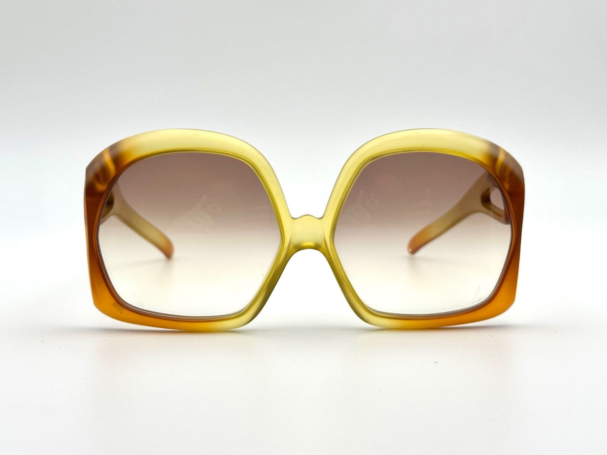 Christian Dior vintage oversized square sunglasses, amber optyl, 1970s Germany